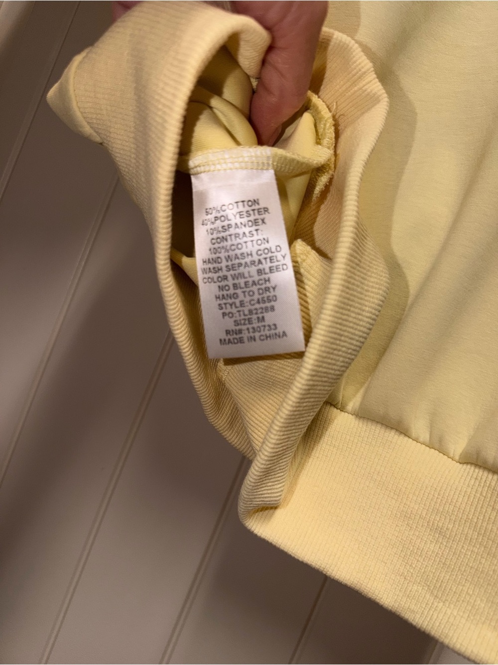 Umgee Pale Yellow Scalloped Collar Short Sleeve Top - Picture 4 of 4